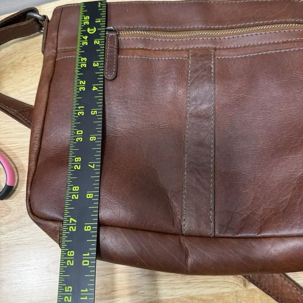 Wild West Los Angeles Leather Purse Brown‎ Shoulder Bag Green Gingham Western